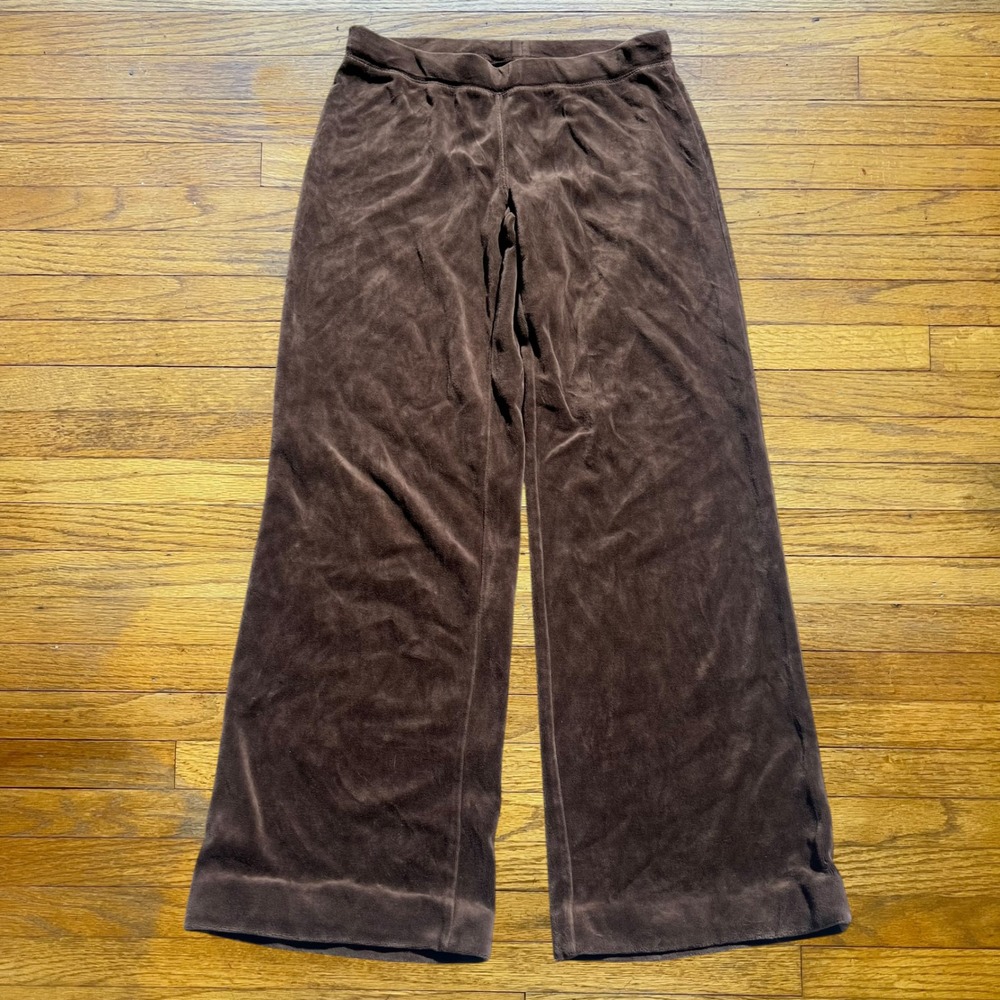 NYL New York Laundry Brown Velour Wide Leg Lounge Pants Y2K Size Small